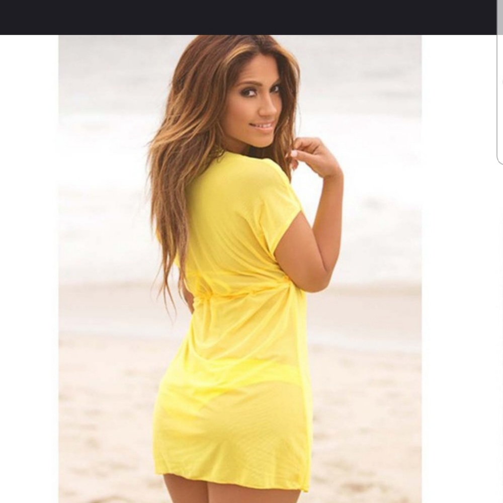 WOMENS V NECK SMOCK BEACH COVER UP - Picture 2 of 5